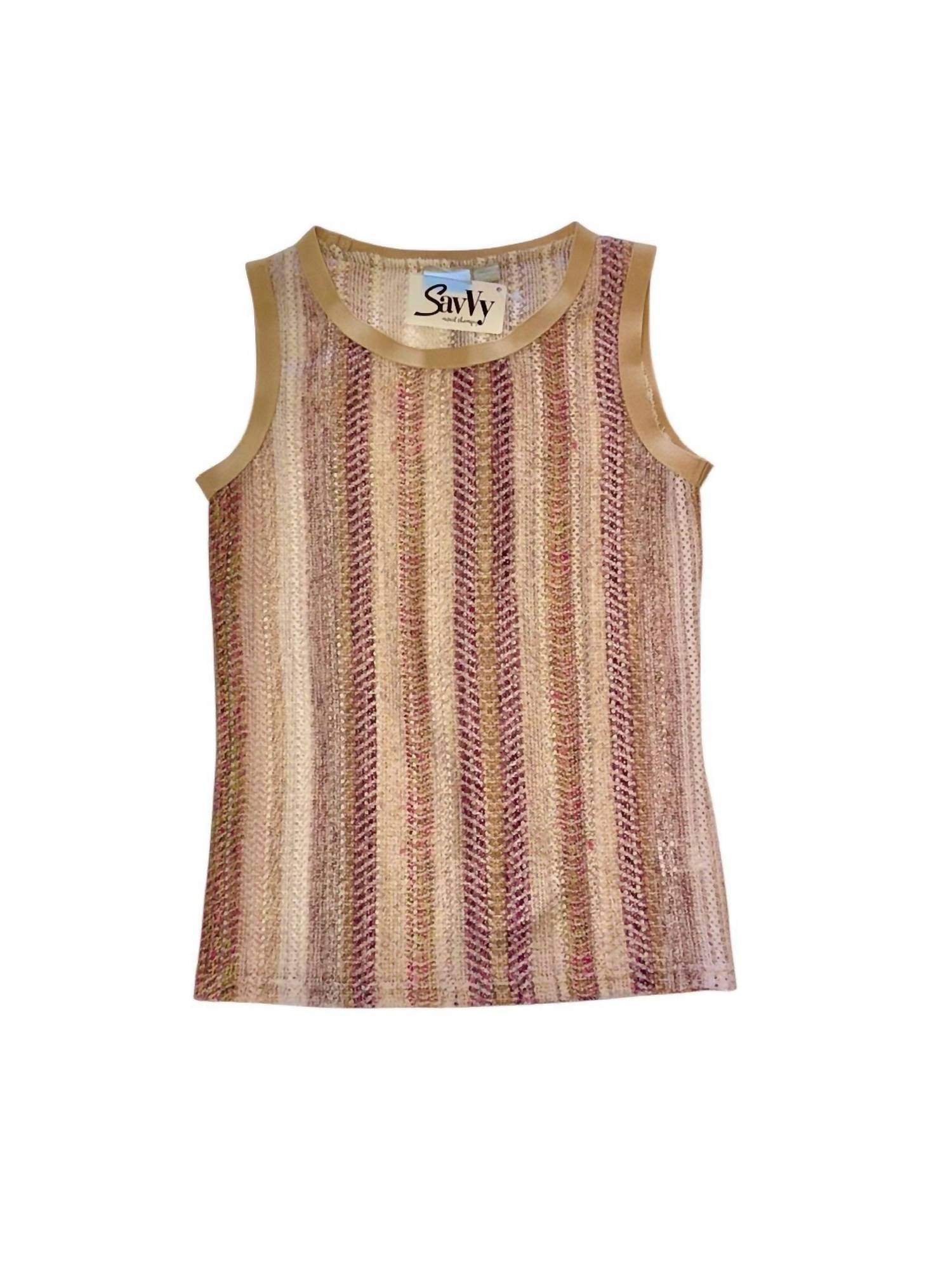 ZERO DEGREES CELSIUS Sleeveless Lace Top in taupe multi - women's t-shirt - view 4