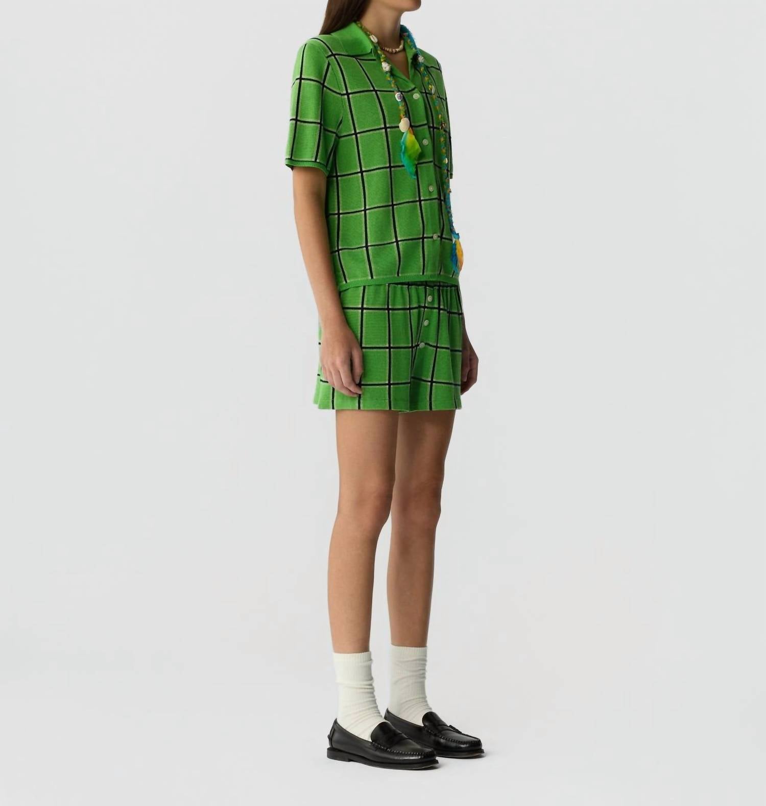 Guest In Residence Picnic Plaid Short in residence picnic plaid short in match point combo - women's shorts - alternate view