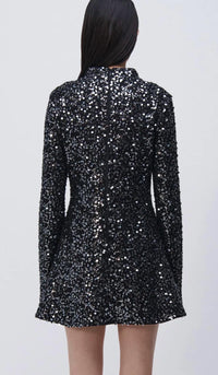 SIMKHAI Safia Mini Dress in black - women's dress - detail view