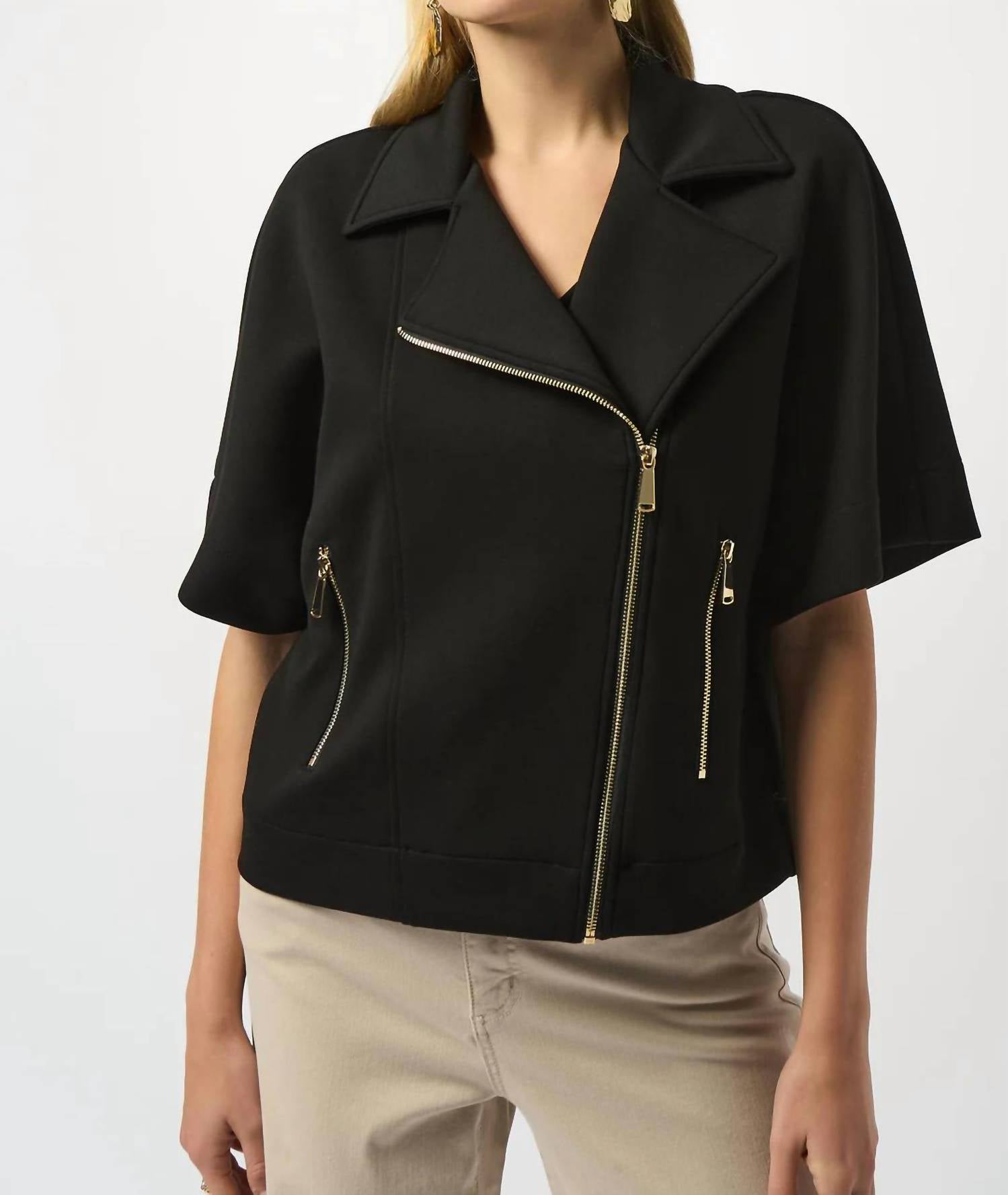 Joseph Ribkoff - Asymmetrical Scuba Boxy Jacket