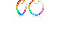 Gold & Honey - Women's Tie Dye Lucite Thin Hoops