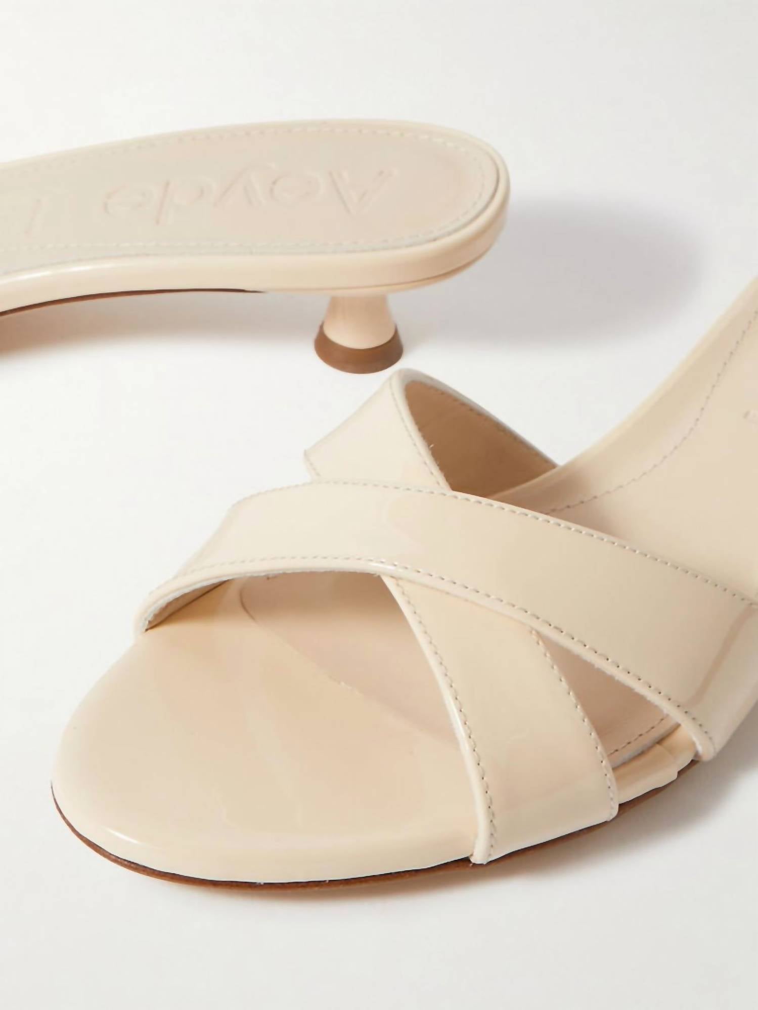 Aeyde - Women's Stina Patent Leather Kitten Heel Sandals