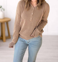 Be Cool - Chunky Knit Henley Sweater