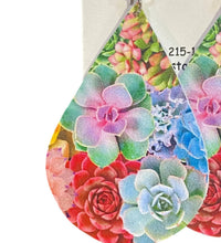 Real Mccoy - Women's Succulent Print Genuine Leather Teardrop Earrings
