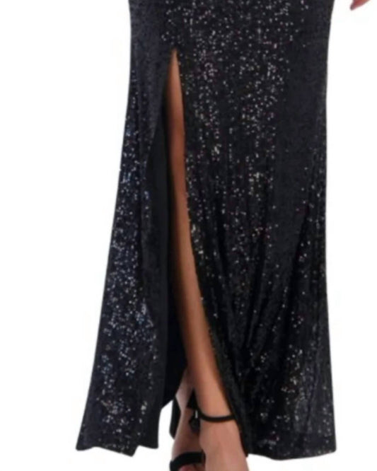 Vince Camuto - Sequined One-shoulder Gown