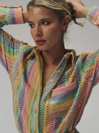 The Shirt - Crochet Cropped Boyfriend Shirt