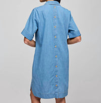 Hinson Wu Aileen Short Sleeve Dress in lt wash - women's dress - alternate view