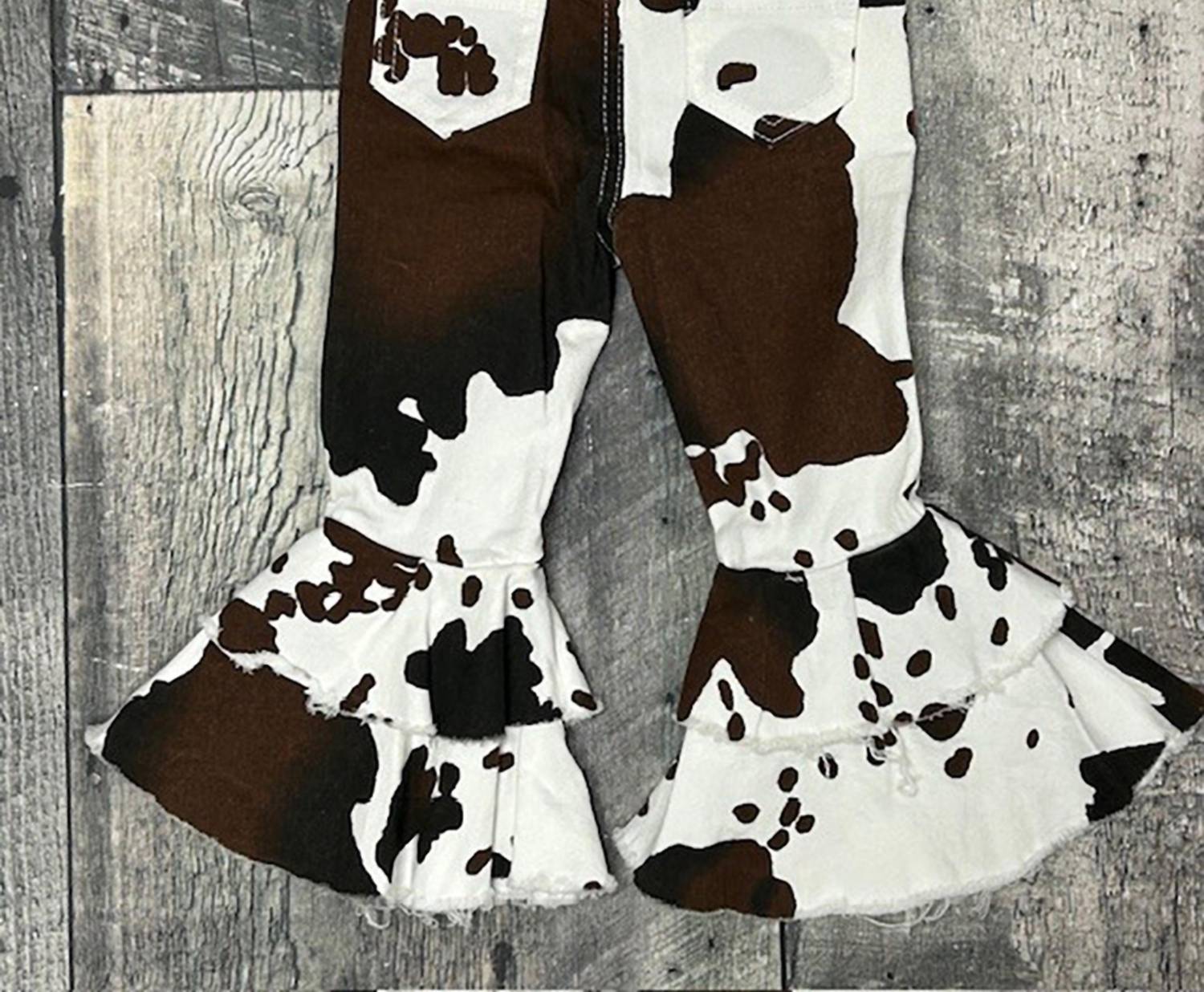 Bratti Mati - Toddler Cow Double Bell Bottom Jeans