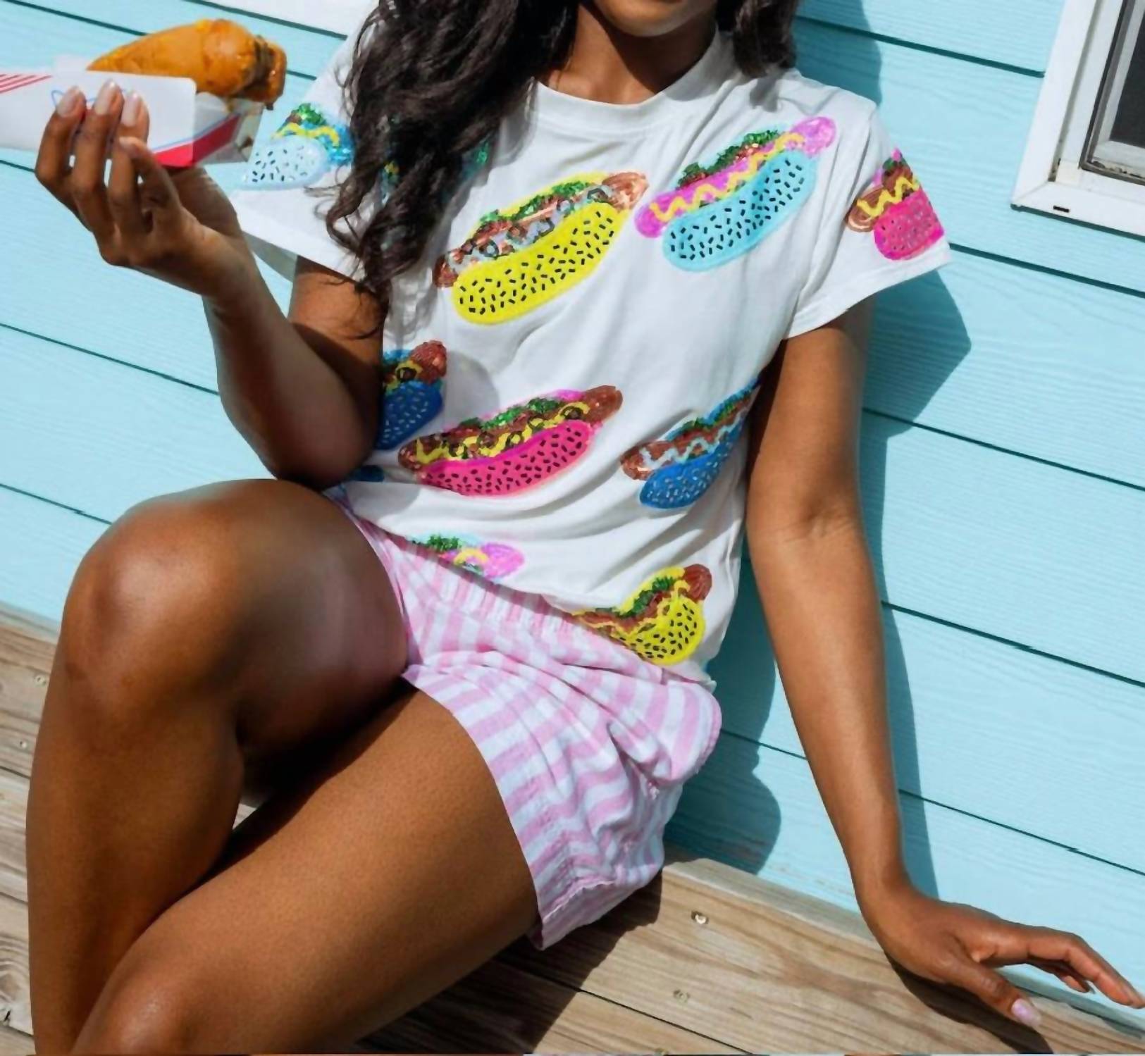 Queen Of Sparkles - Scattered Hot Dog Tee