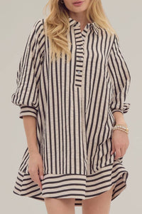Entro - Striped Seersucker Mini Dress