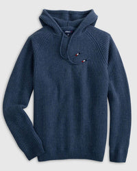 JOHNNIE-O Sami Merino Wool Sweater Hoodie in wake - men's shirt - view 5