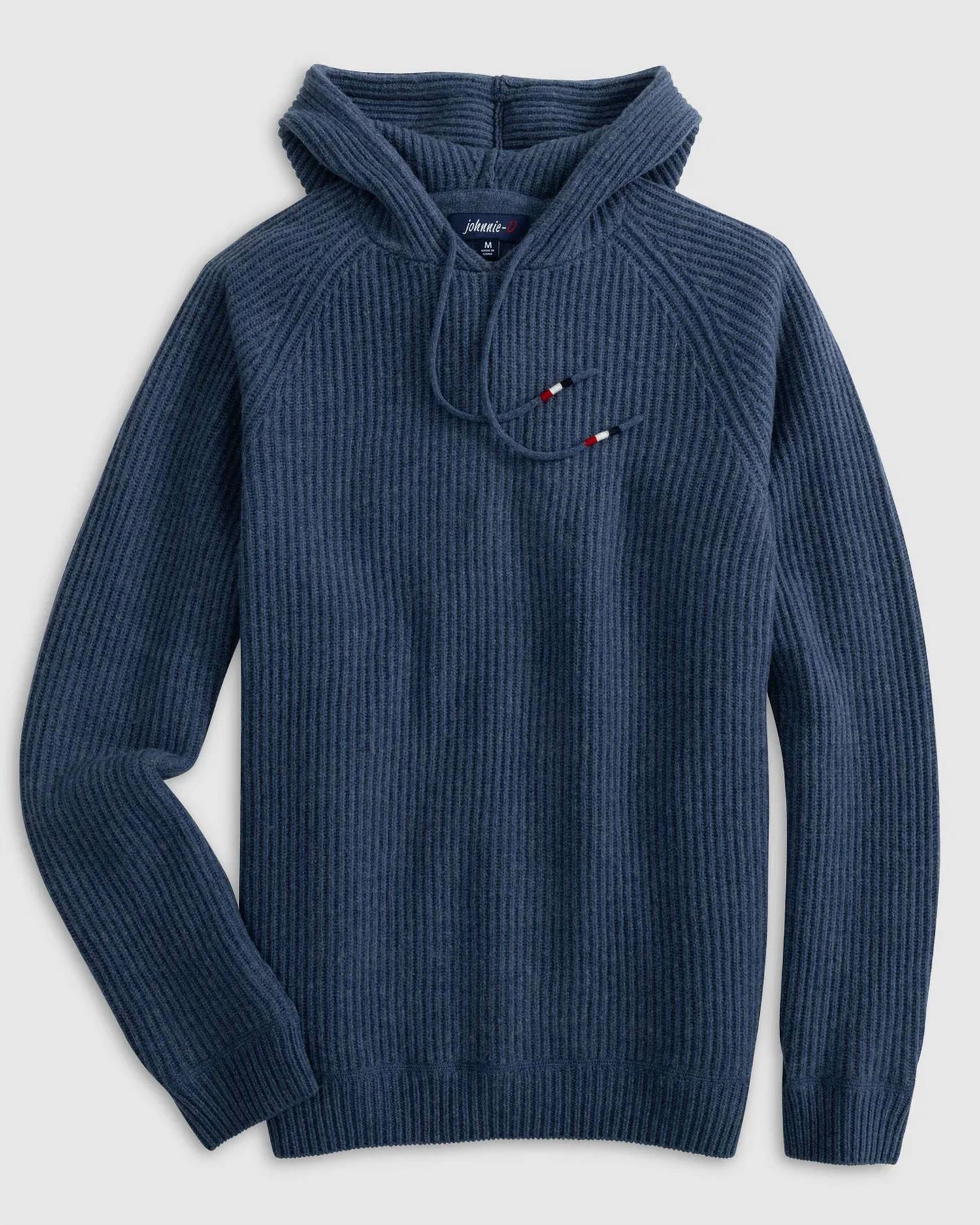 JOHNNIE-O Sami Merino Wool Sweater Hoodie in wake - men's shirt - view 5