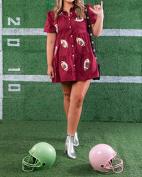 Lula the Label Sequin Football Dress in garnet - women's dress - view 4