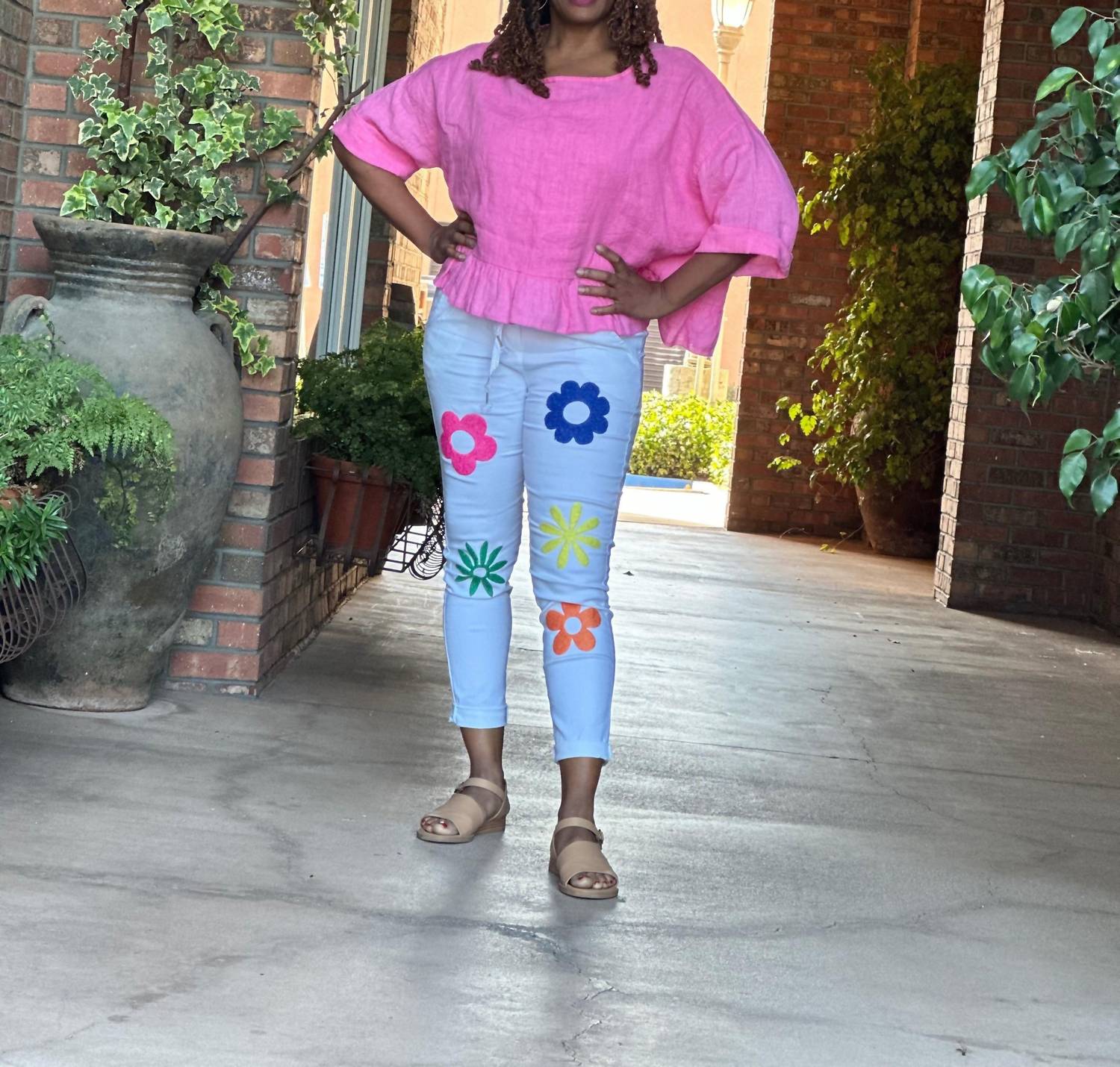 Made In Italy - Whimsical linen top
