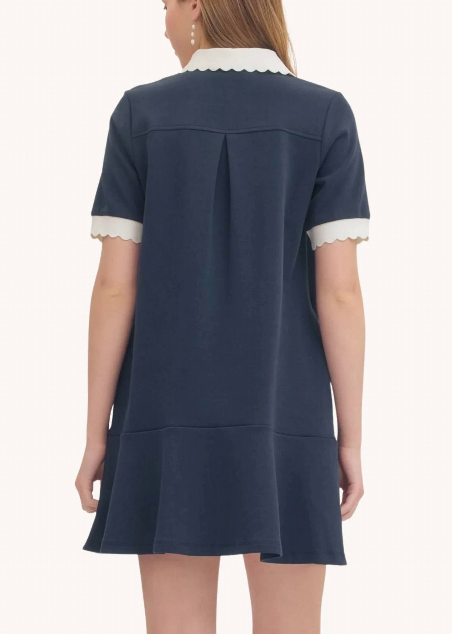 Entro - Celia Scalloped Cotton Mini Dress