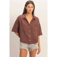 Hyfve - Button Up Collared Short Sleeve Shirt