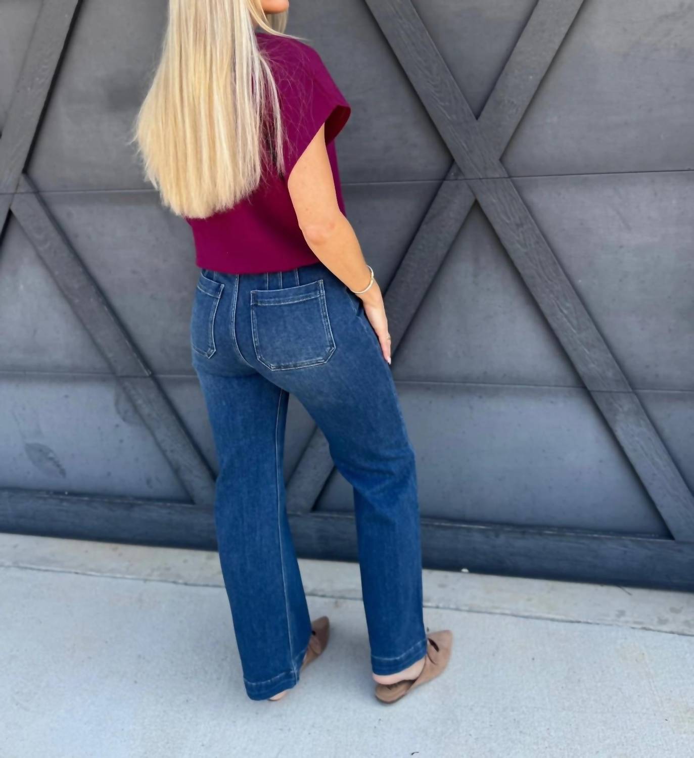 L.T.J - Pintuck Wide Leg Jeans