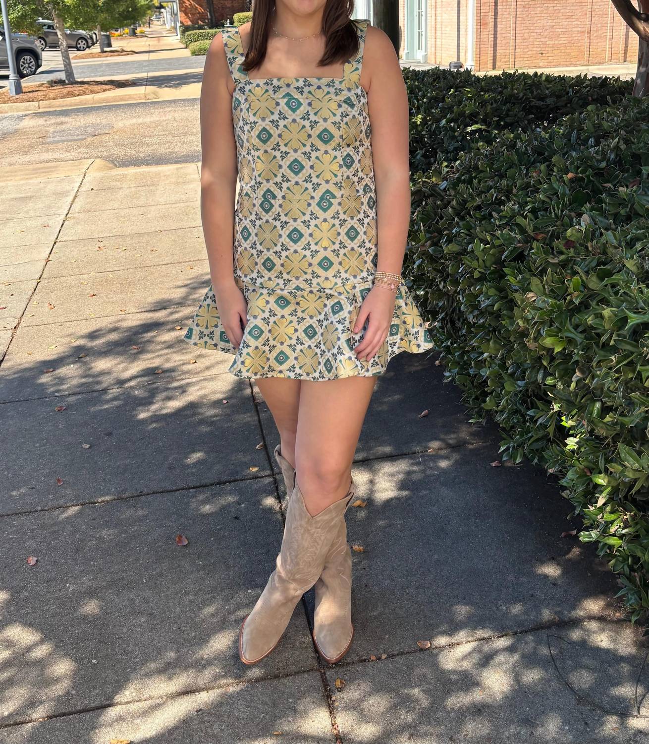 Sincerely Ours - Tile Jacquard Emily Mini Dress