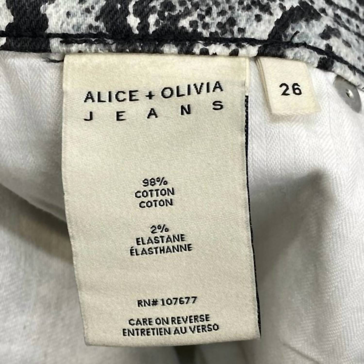 alice + olivia Women’s Snakeskin Skinny Jeans in black white - women's jeans - view 6