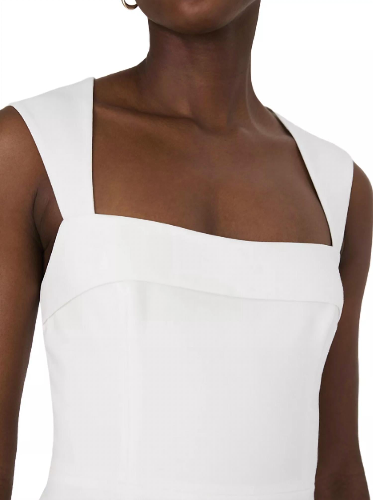 FRENCH CONNECTION Whisper Ruth Square Neck Dress in summer white - women's dress - alternate view