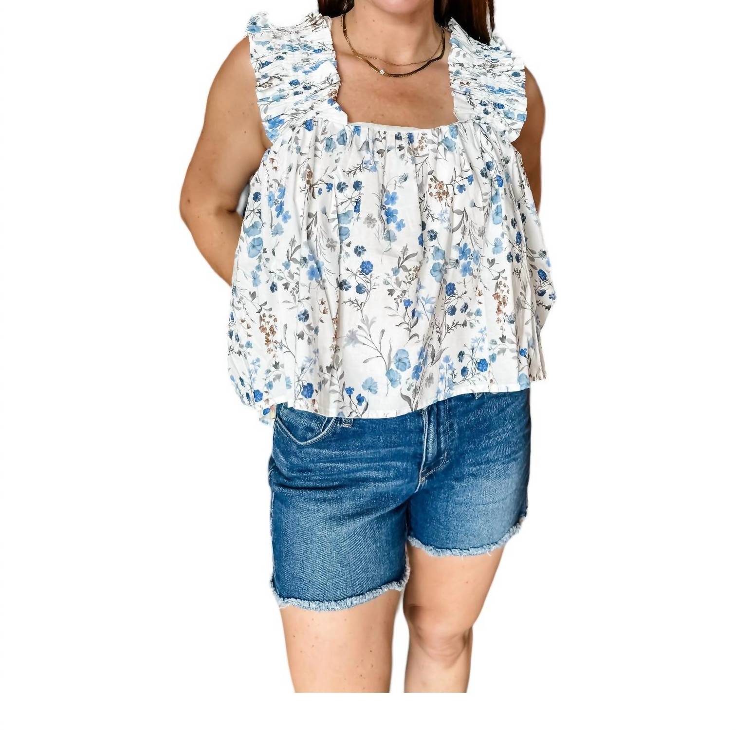 Jacquie The Label - Floral Ruffle Sleeve Blouse