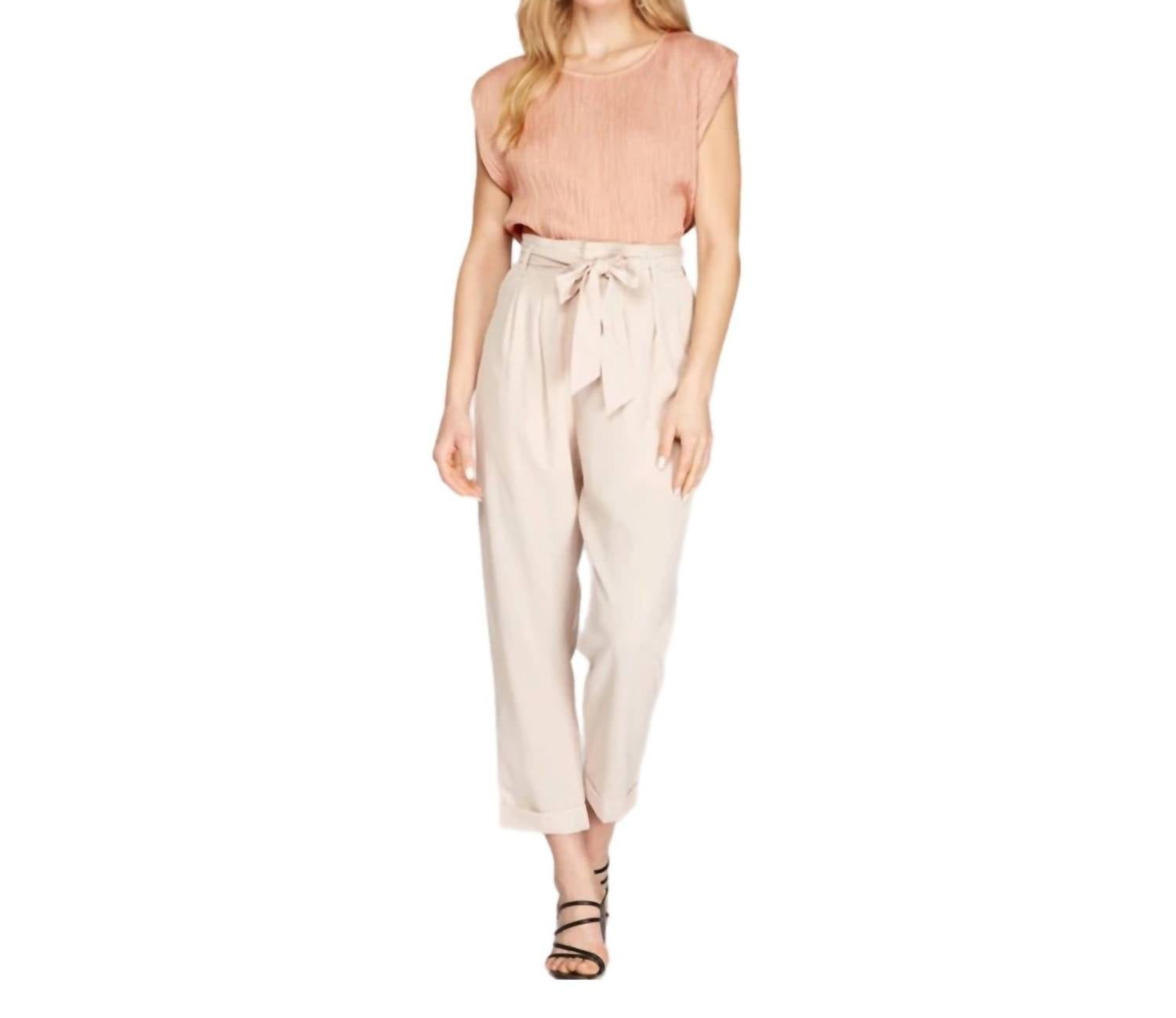 She + Sky - Sleeveless Crinkle Shirt