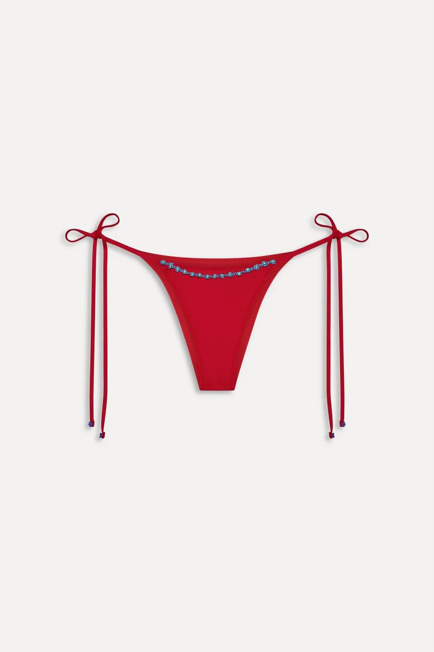 Frankies Bikinis - Mackenzie Beaded Cheeky Bikini Bottom