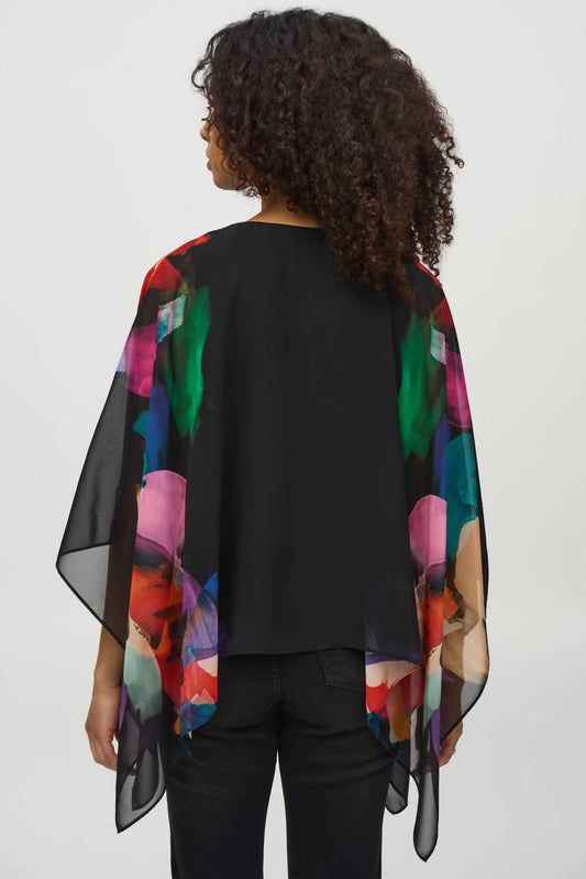 Joseph Ribkoff - Chiffon Abstract Poncho Top