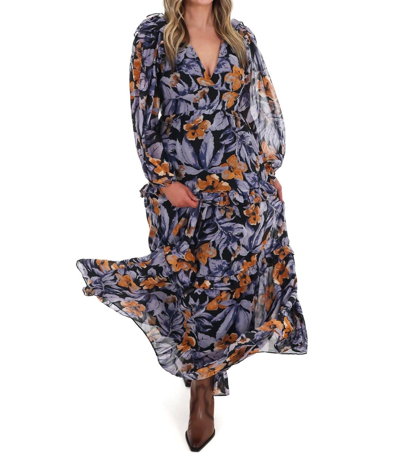 Ee:Some - Petal Path Floral Maxi Dress