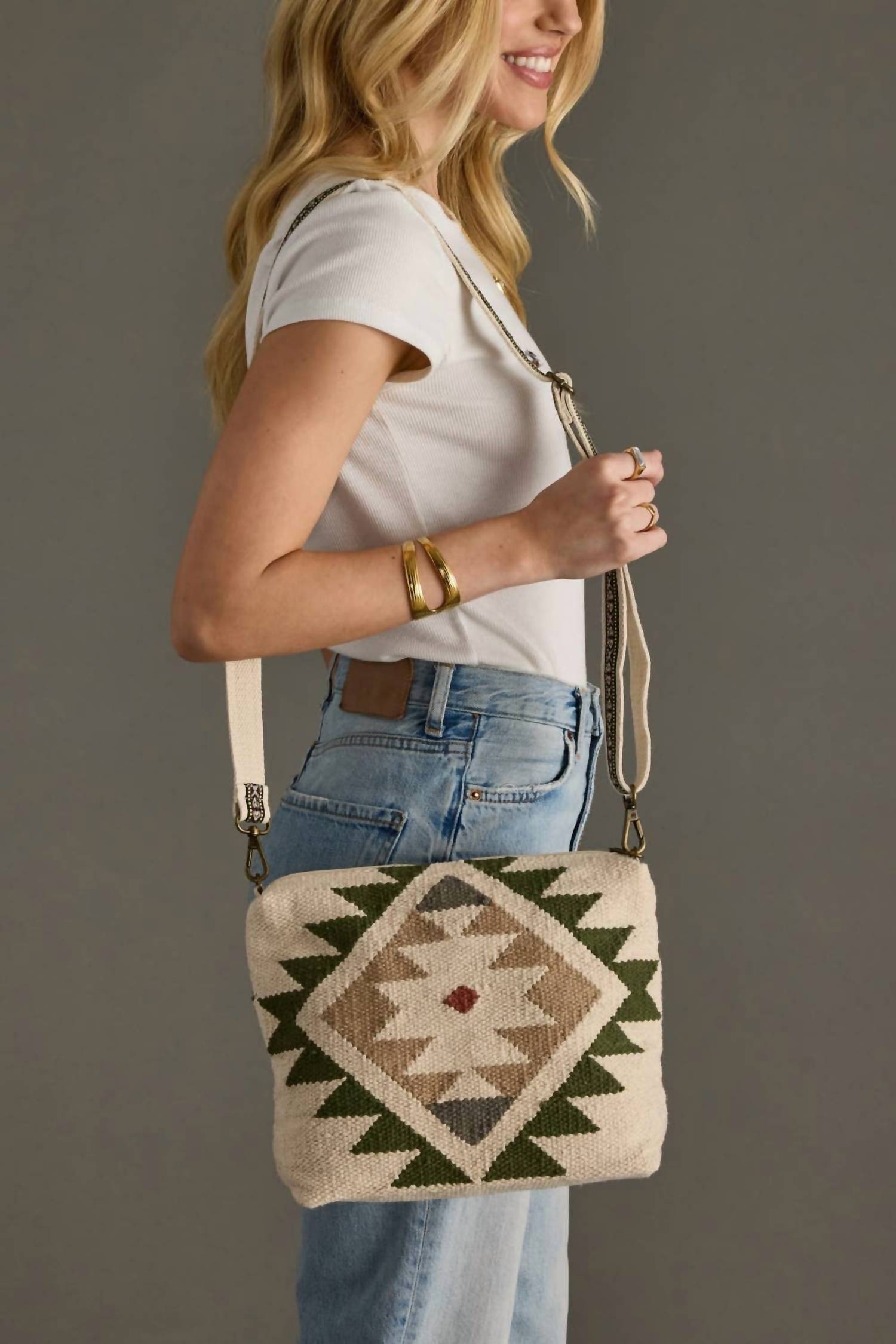 Panache Apparel - Women's Western Aztec Cotton Crossbody Bag