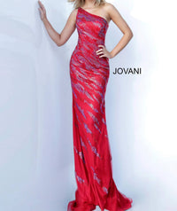 Jovani - One Shoulder Sparkle Prom Dress