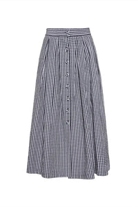 Hunter Bell - Eva Gingham Button Front Midi Skirt