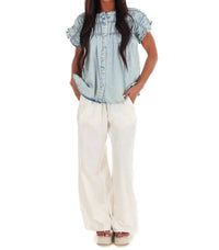 Sunday Edition - Soft Skies Ruffle Top