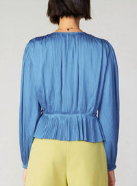 Current Air - Long Sleeve Pleated Wrap Blouse