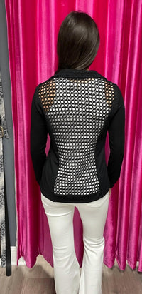 Pete - Blazer With Crochet Back Top