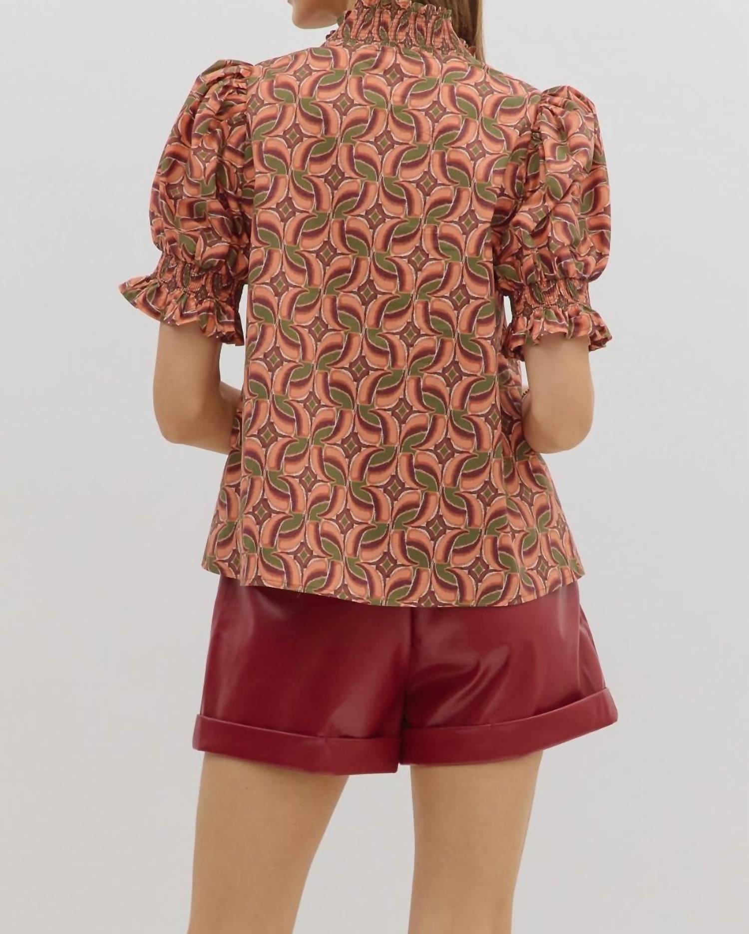 Entro - Ivy Abstract Print Top