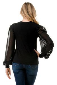 Ariella - Chiffon Sleeve Top
