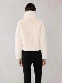 SOIA&KYO Kendell Faux Fur Jacket in powder - women's jacket - alternate view
