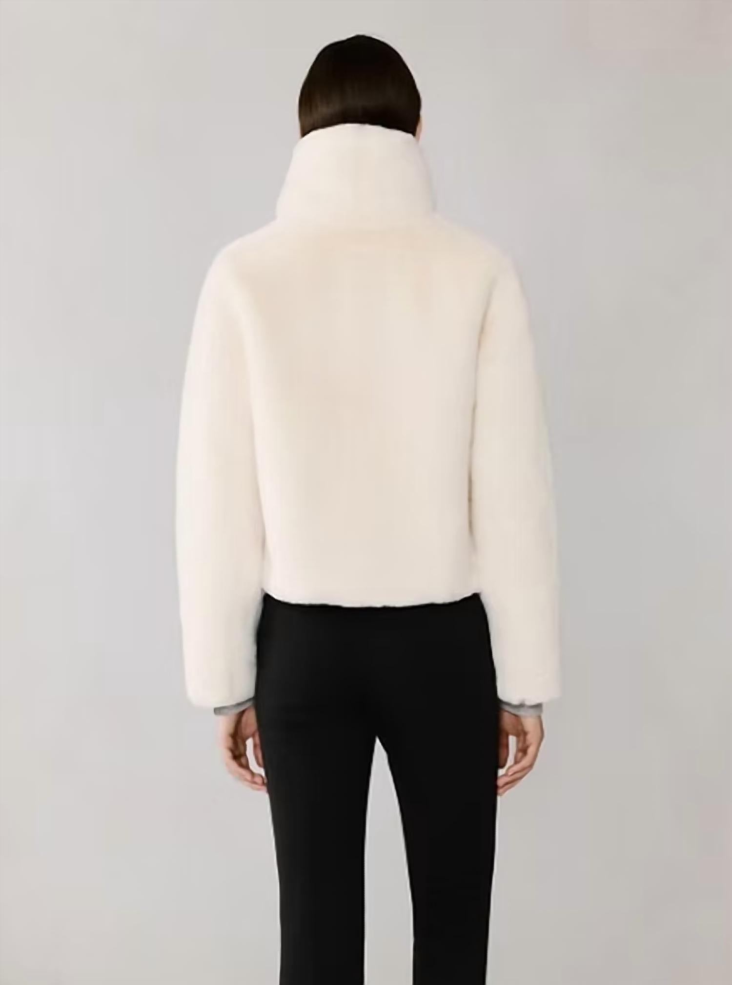 SOIA&KYO Kendell Faux Fur Jacket in powder - women's jacket - alternate view