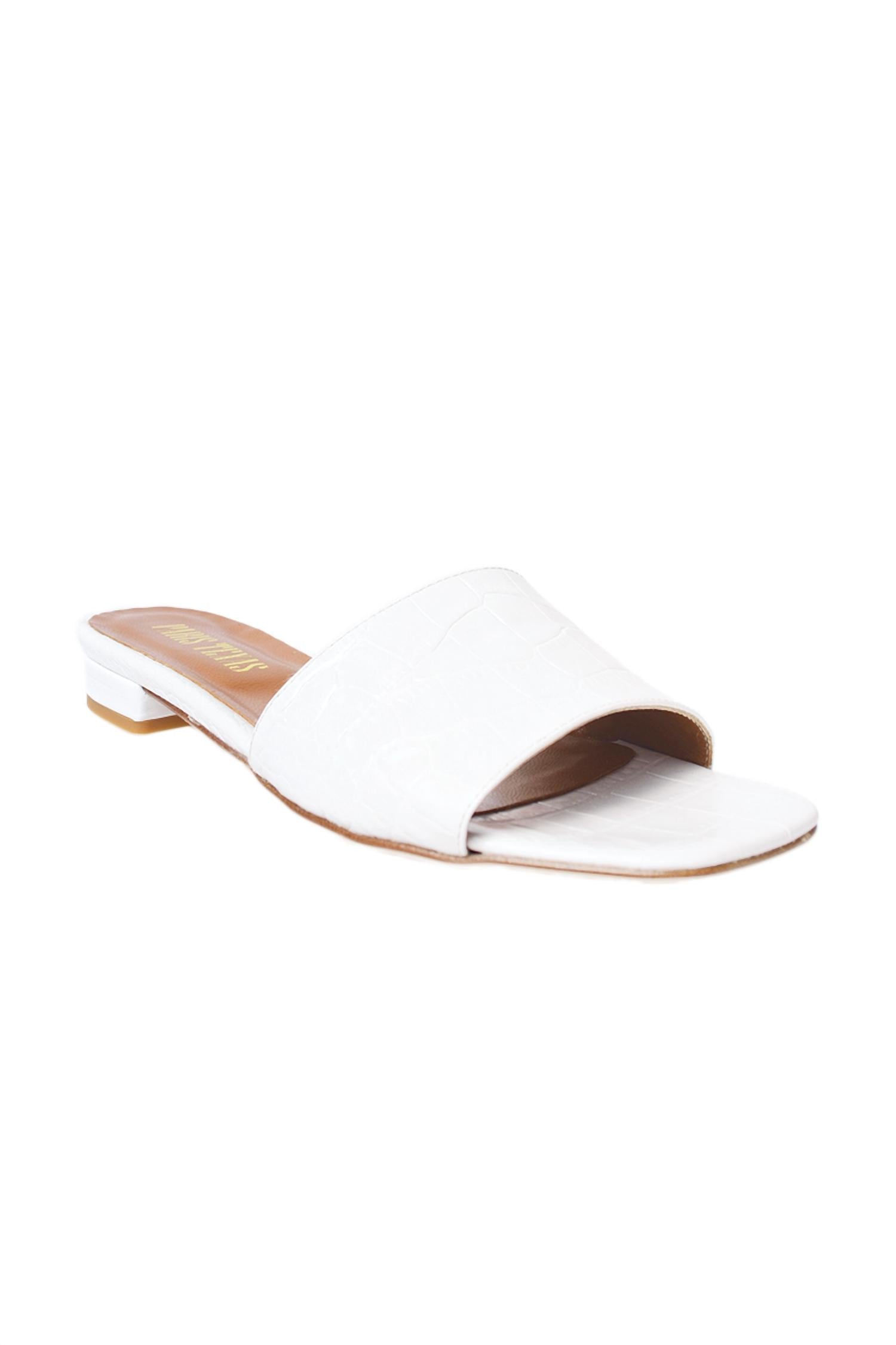 Paris Texas - Women's Moc Croco Square Toe Flats