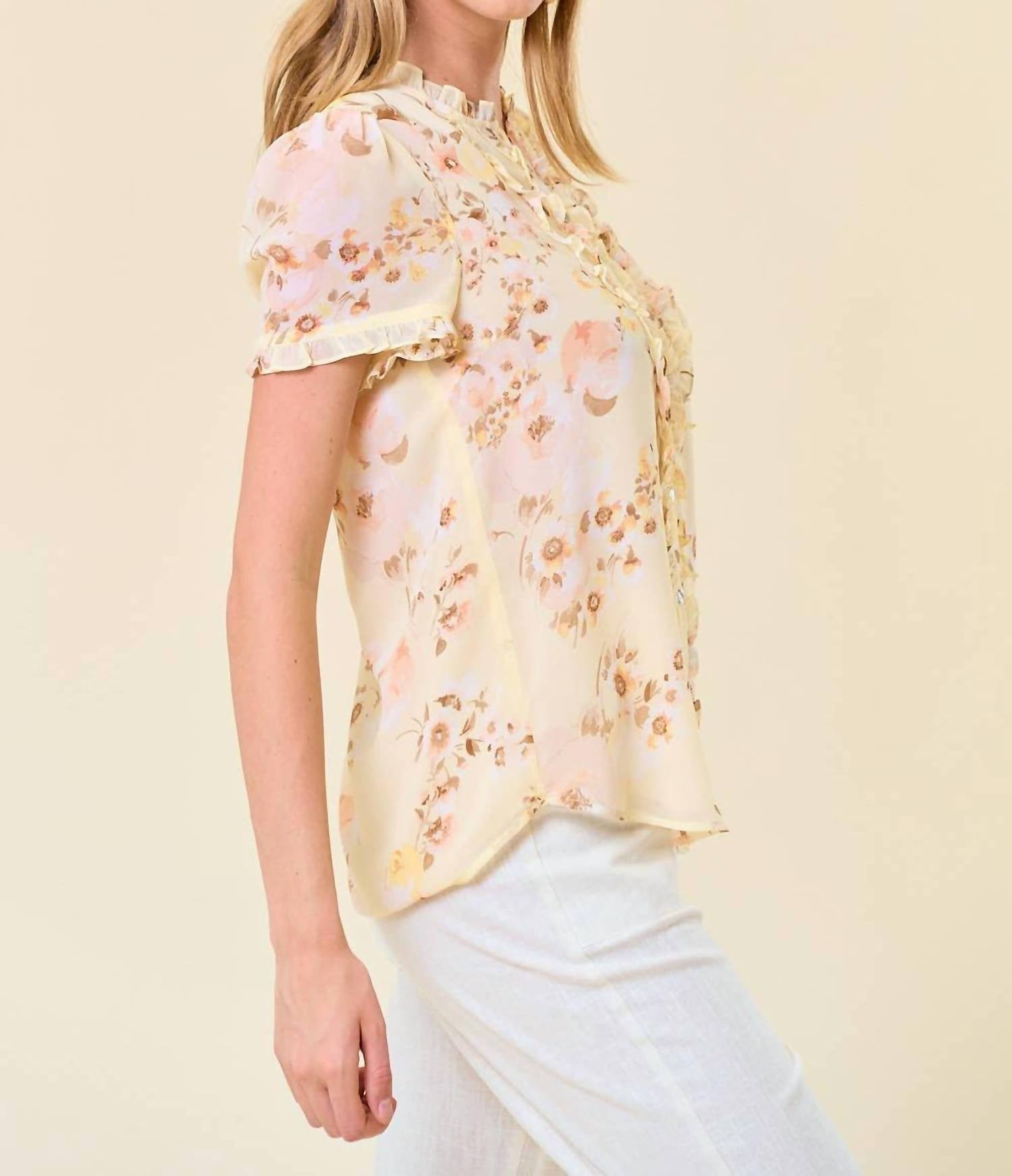 Doe And Rae - Frilled Button Down Blouse