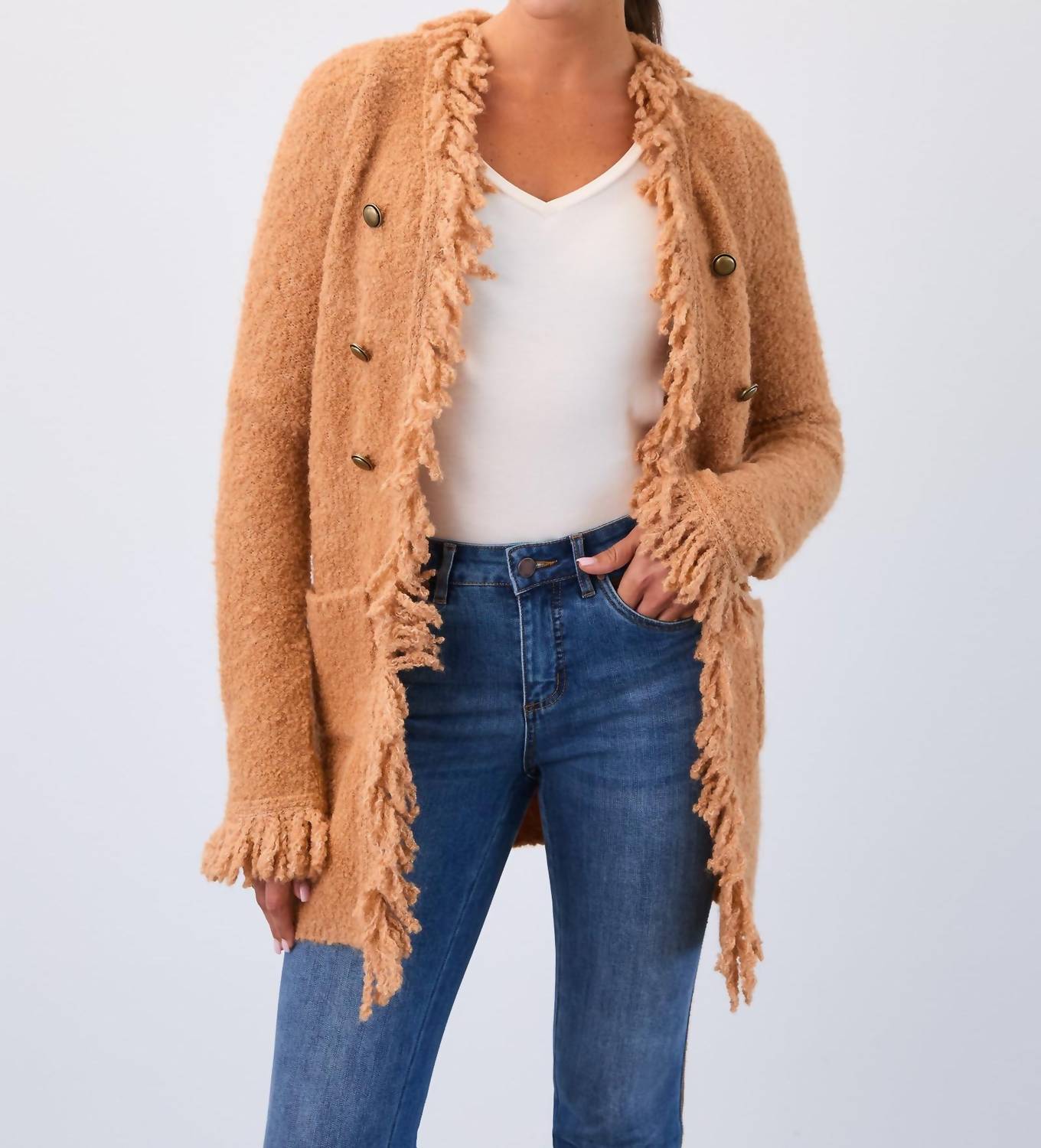Fdj - Fringed Cardigan Coat