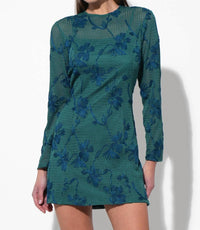 adelyn rae Cheryl Crochet Lace Mini Dress in emerald green - women's dress