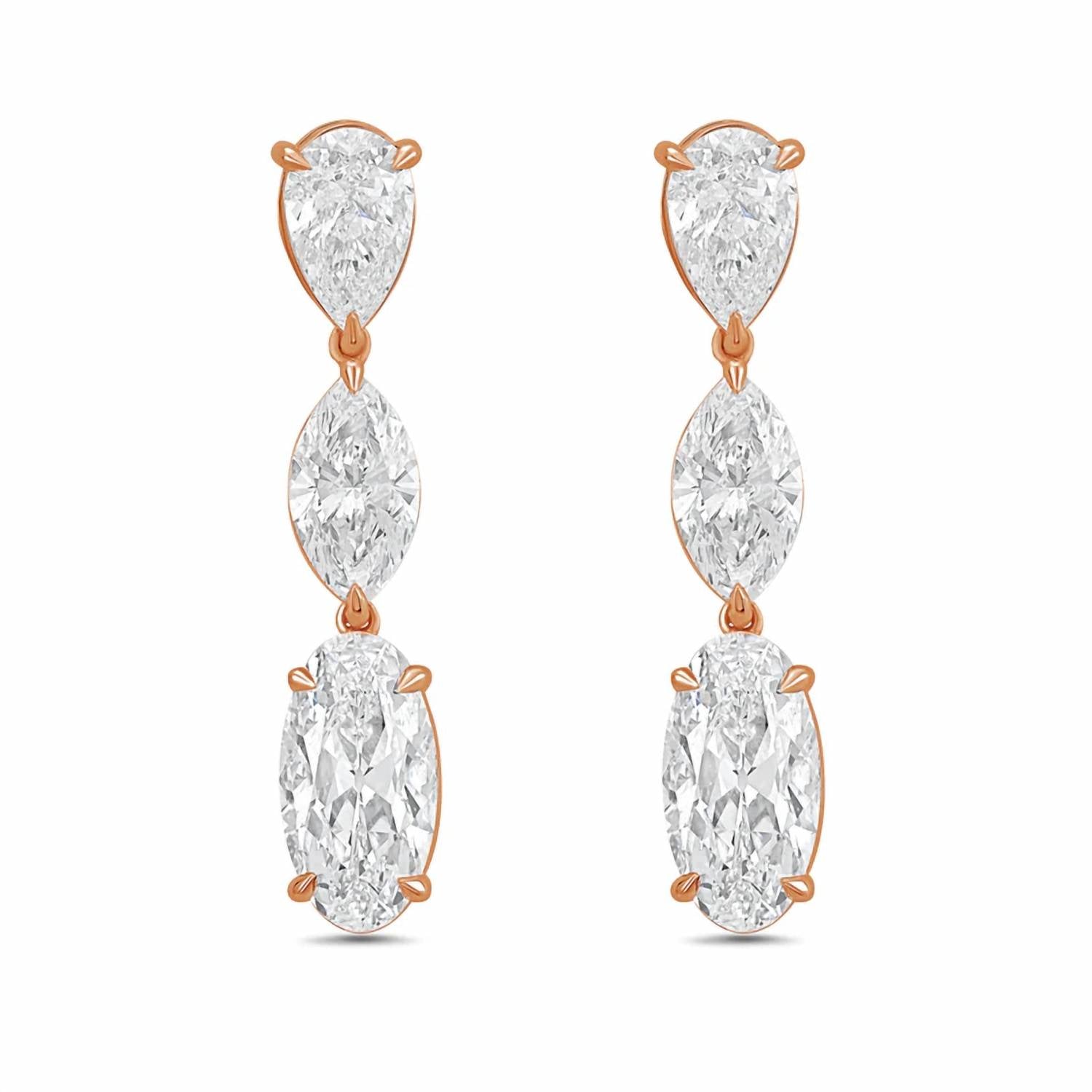 Diana M Jewels - Women's Pear Lab-Grown Diamond Stud Earrings (13.00 Ct TCW) - Signature