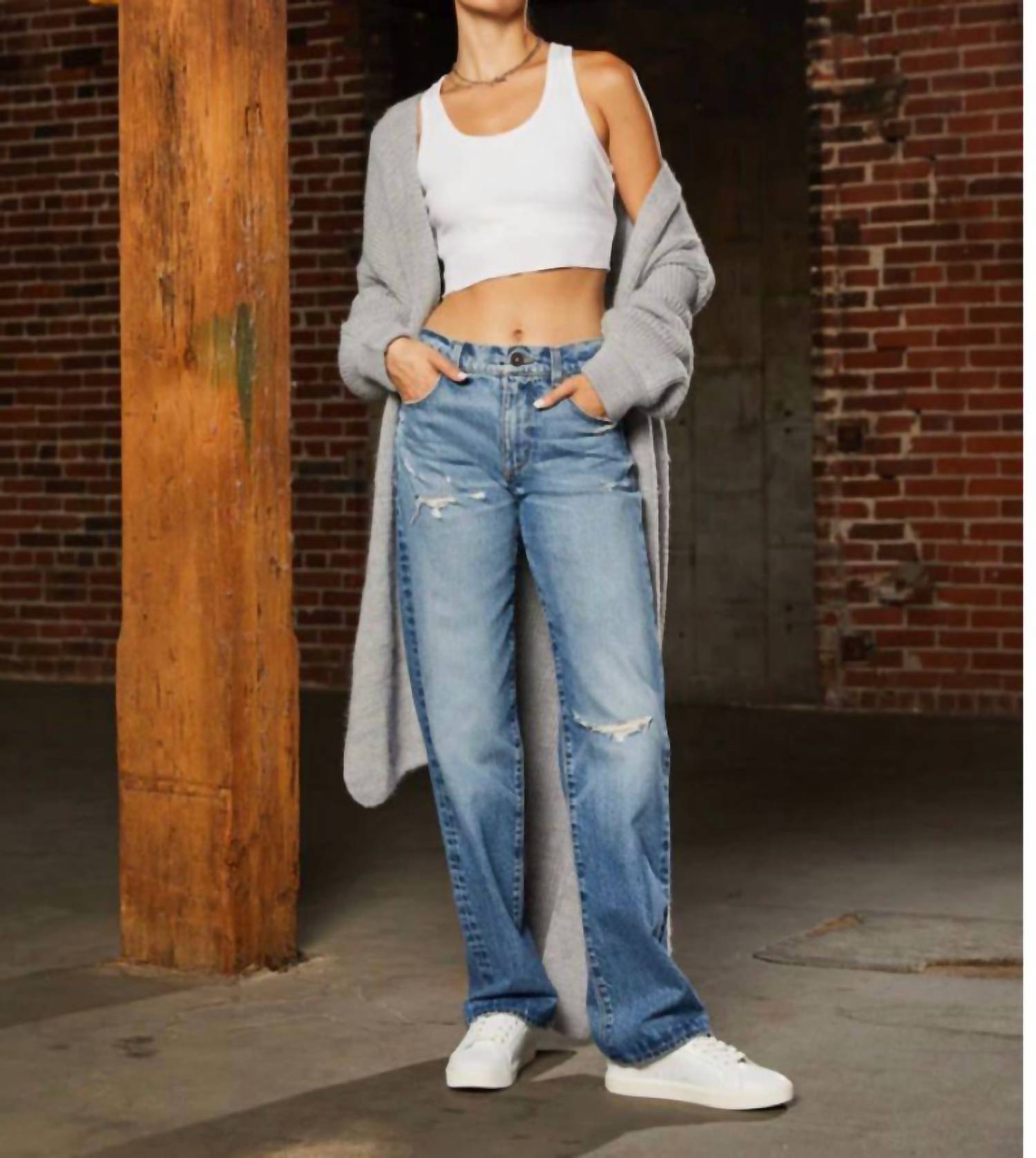 Vincent High Rise Long Wide Leg Jeans