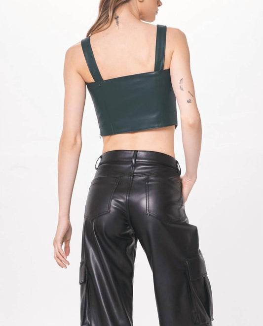 Vintage Havana - Faux Leather Corset Top