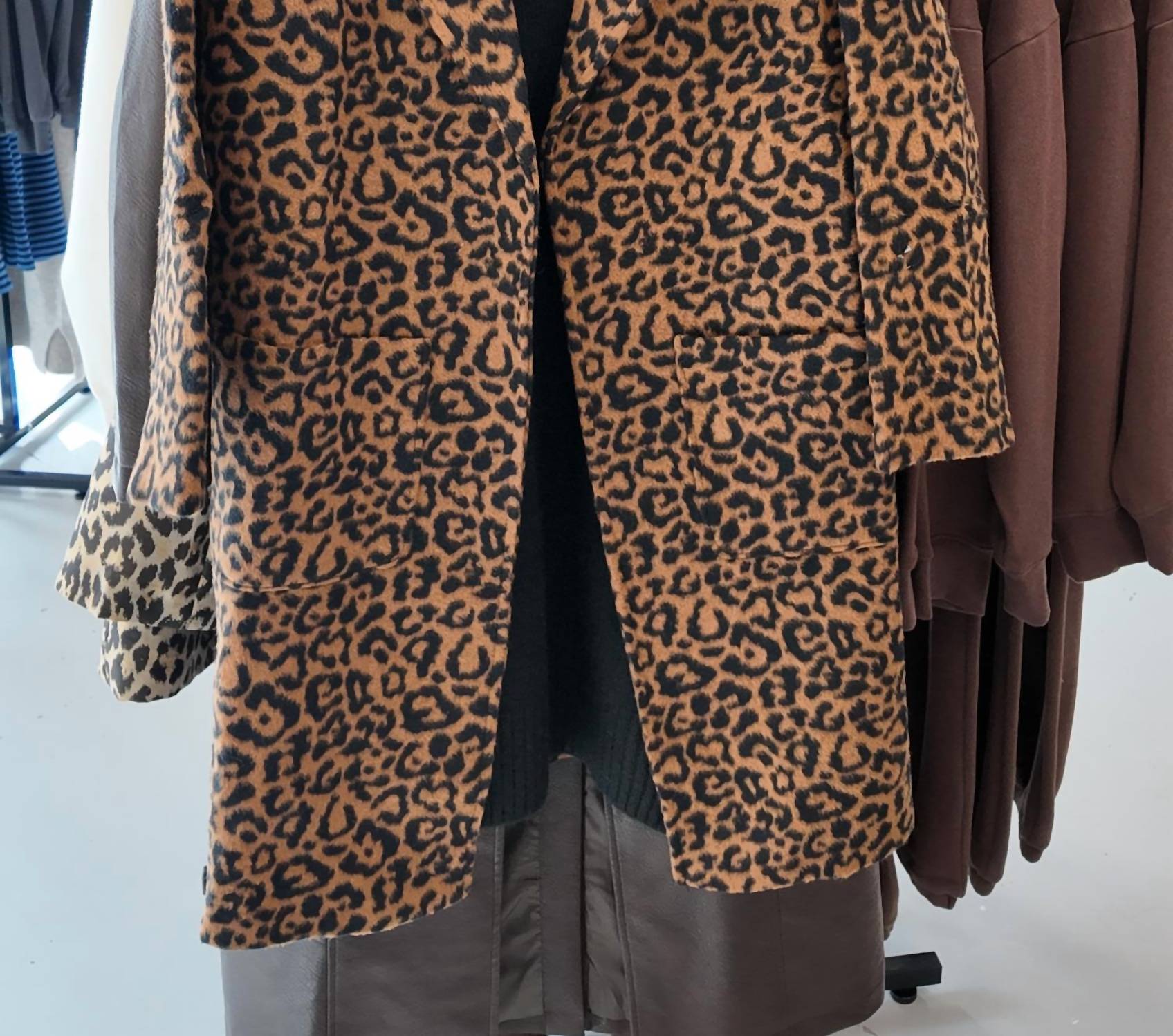 Sadie & Sage Animal Instinct Leopard Coat in brown black - women's jacket - view 4