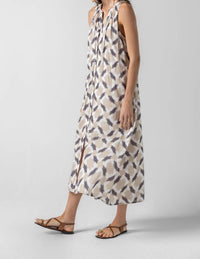 Lilla P - Split Neck Belted Maxi Dress
