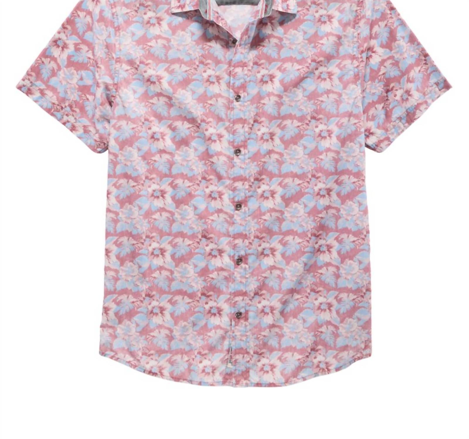 Flags & Anthem - Harrington Short Sleeve Vintage Soft Floral Print Shirt Top