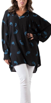Gigi Moda - Paisley Tiered Long Sleeve Blouse